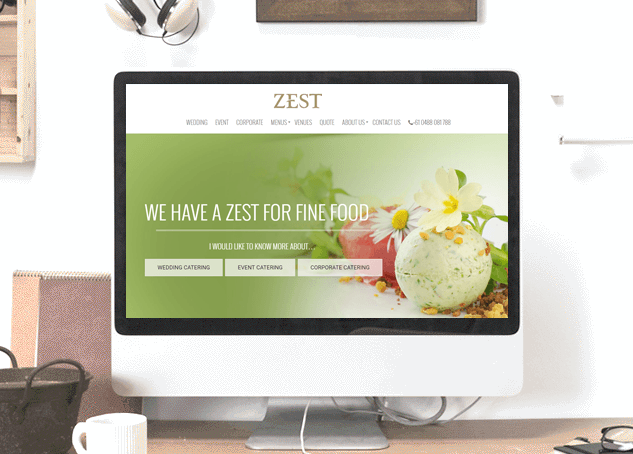 Zest catering web design